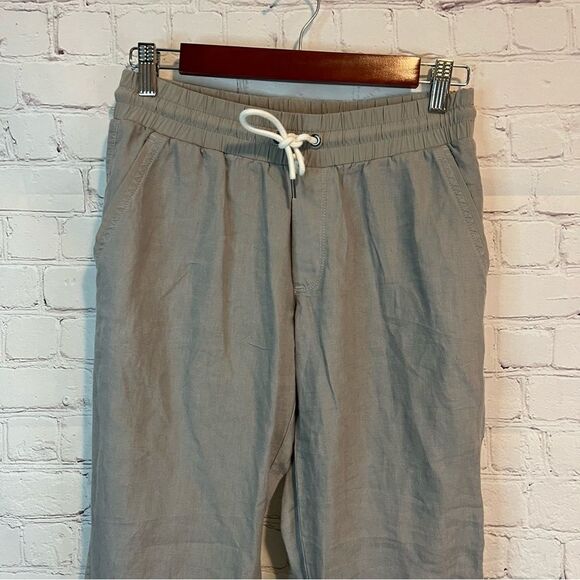 Athleta Linen Bali Ankle Cuffed Grey Pants size 4 - Picture 3 of 9